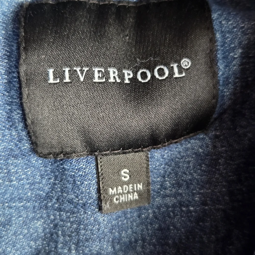 Liverpool Embroidered Raw Hem Denim Jacket - Melbourne Light - Size S - Picture 7 of 12